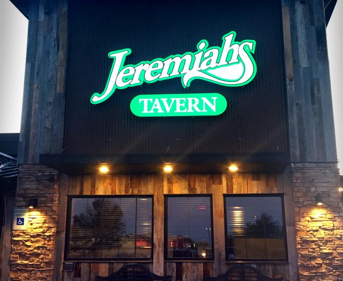 American Prairie Taphouse exterior paneling used on the facade of Jeremiah's restaurant in Henrietta, NY.