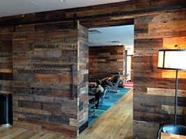 Pioneer Millworks reclaimed barnwood paneling—American Prairie Brown Board