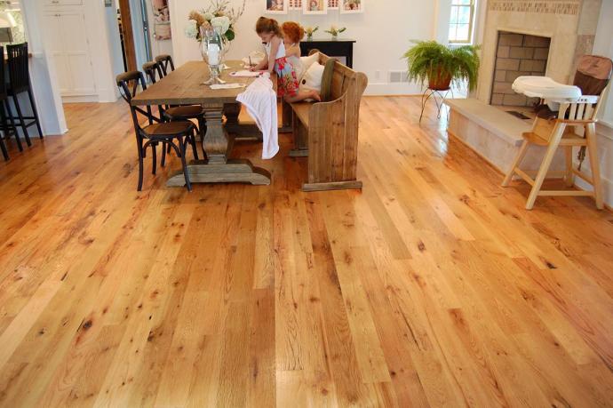 Pioneer Millworks Reclaimed Oak Black & Tan, Tan Flooring