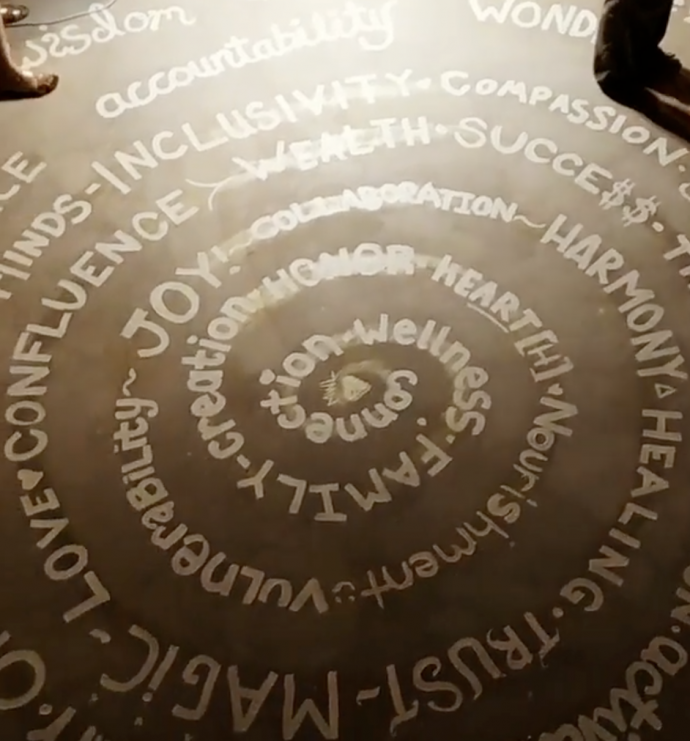 Mural under the floor - Photo courtesy of Honey Elixir