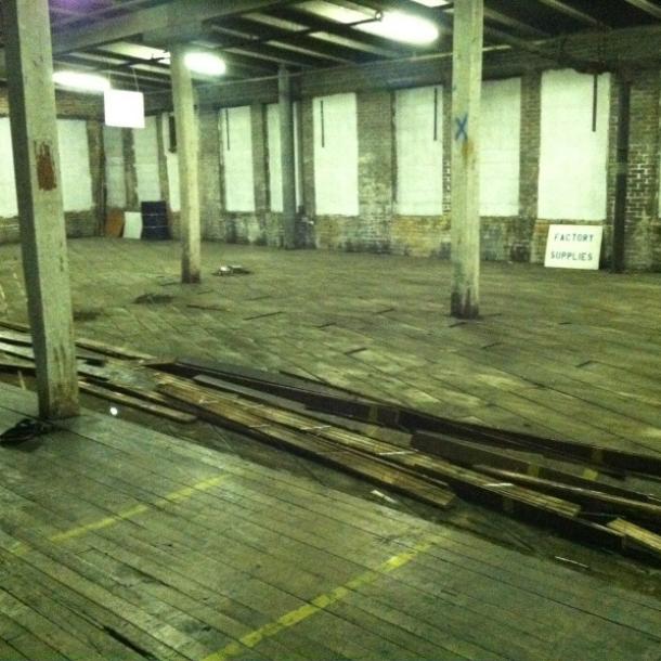 Pioneer Millworks reclaims maple flooring from Edmont Manufacturing in Coshocton, Ohio