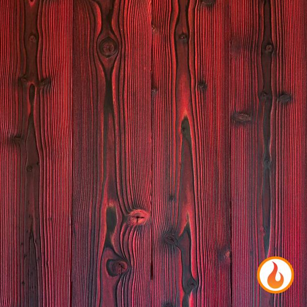 Shou Sugi Ban Larch Ember by Pioneer Millworks. Charred wood siding and paneling that is burned, brushed twice, and coated with an exterior oil
