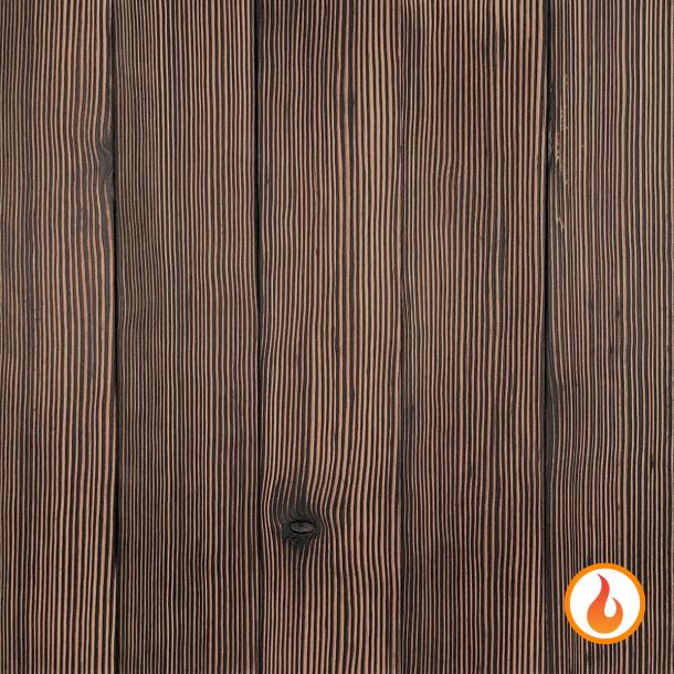 Shou Sugi Ban Douglas Fir Tiger's Eye by Pioneer Millworks. Charred wood siding and paneling that is burned, brushed twice, and coated with a water-based poly.