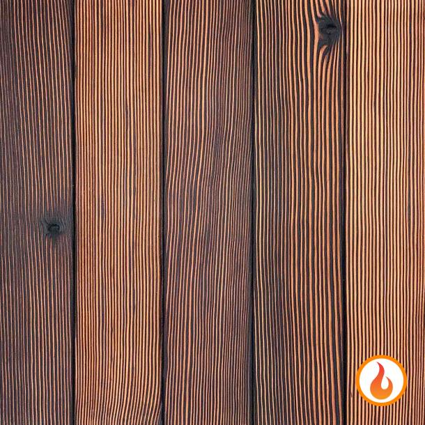 Shou Sugi Ban Douglas Fir Toasted by Pioneer Millworks. Charred wood siding and paneling that is burned, brushed twice, and coated with an exterior oil