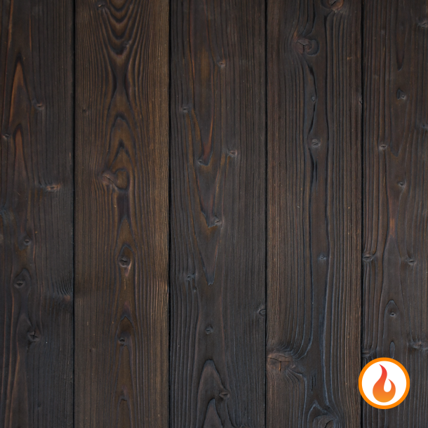 Shou Sugi Ban Larch Scorched by Pioneer Millworks. Charred wood siding and paneling that is burned, brushed twice, and coated with an exterior oil