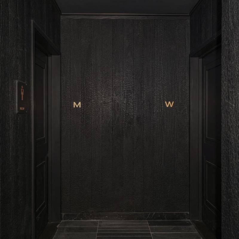 Pioneer Millworks Deep Char Accoya at Andiron Restaurant.