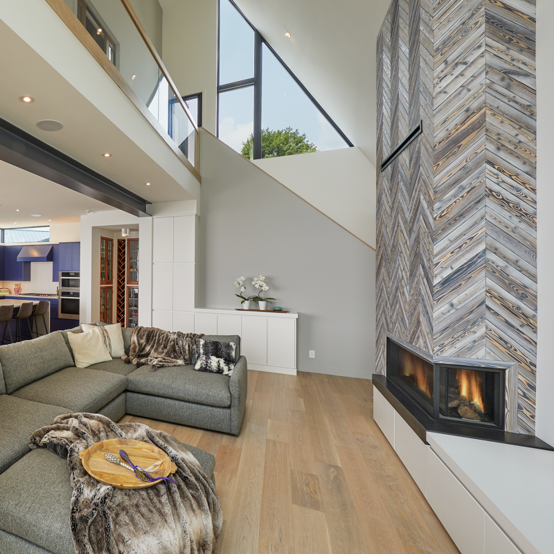 Pioneer Millworks Larch White Shou Sugi Ban in Chevron