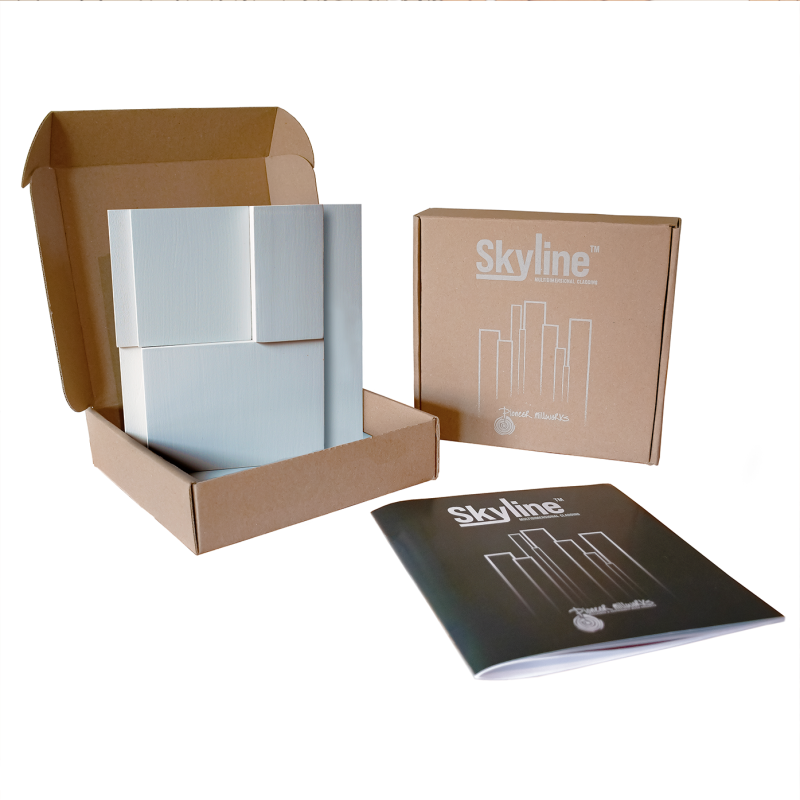 Pioneer Millworks Multidimentional Cladding Skyline Base Sample Kit in Oslo -- white